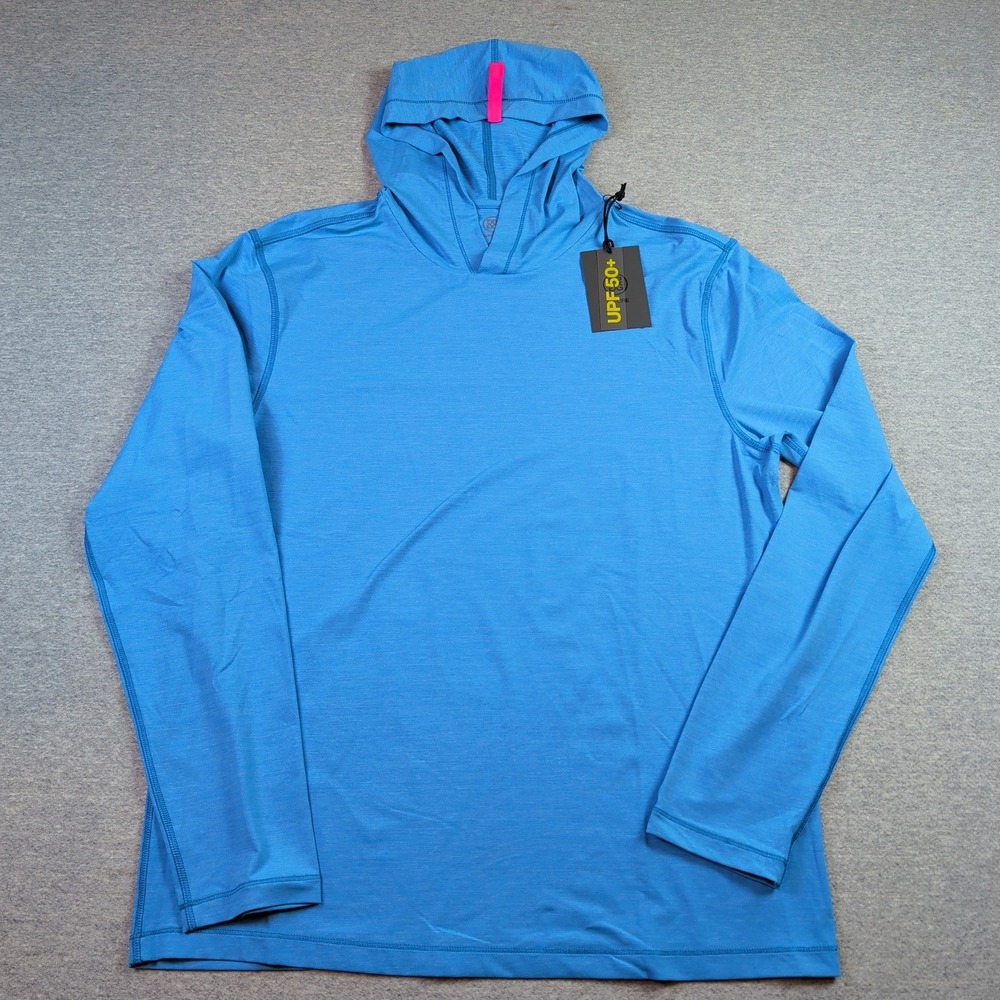 G/FORE Melange Ice Nylon Golf Hoodie Mens Small Dutch Blue UPF 50+ NWT